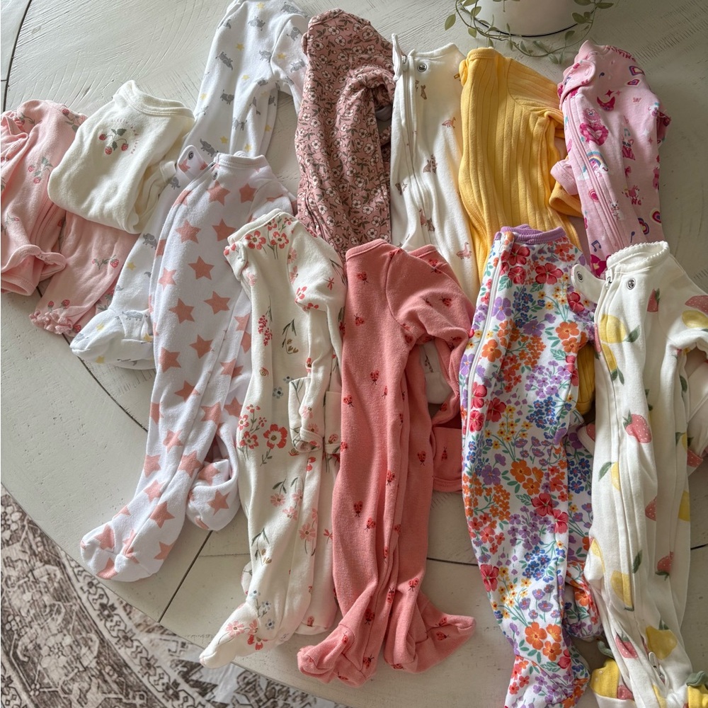 Carter's Kids One Pieces Footies - Pink, Yellow, White, Floral